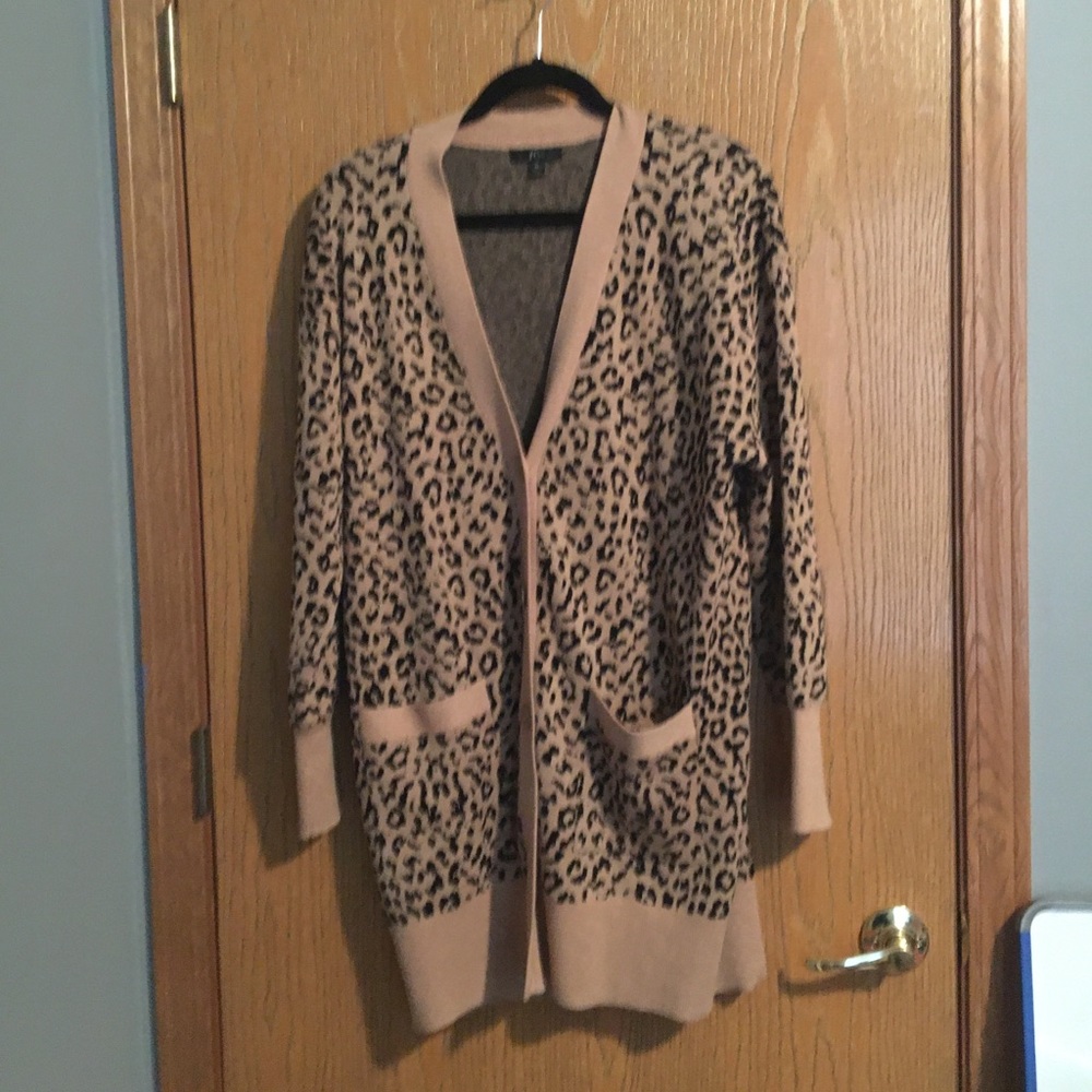 J. Crew leopard jacquard sweater in M, like new